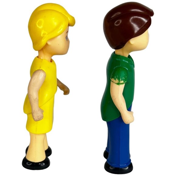 Vintage Little Tikes Dollhouse Green Shirt Dad & Yellow Dress Mom Father Mother - Picture 4 of 6